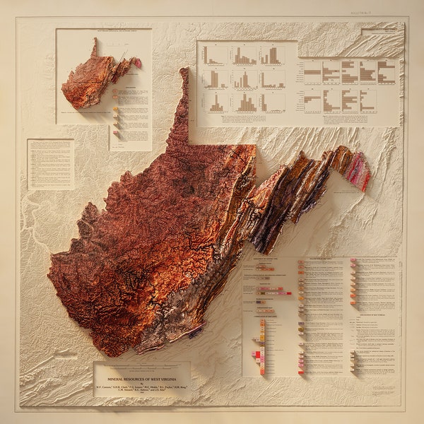 West Virginia - Mineral Resources & Geology (color 2)