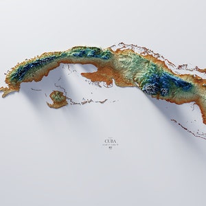 Cuba - Hypsometric tint 4