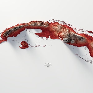 Cuba - Hypsometric tint 3