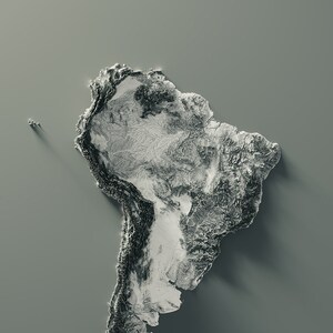 South America - Hypsometric tint 5
