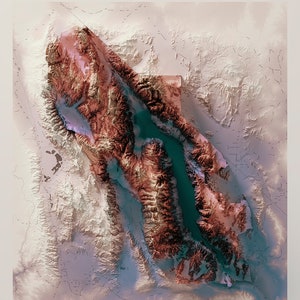 Death Valley National Park - Californië - Hypsometrische tint 3