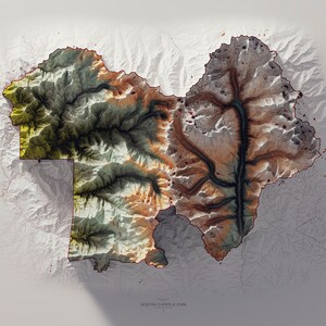 Sequoia National Park - California - Hypsometric tint 1
