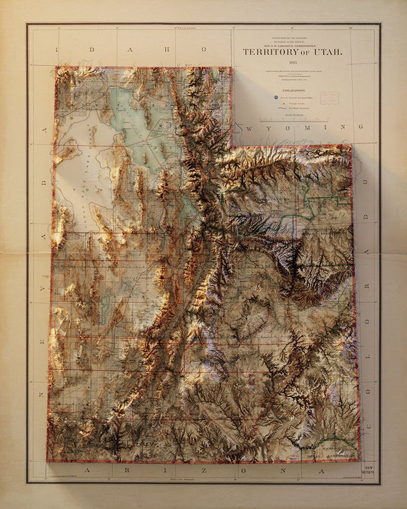 Utah Elevation Map - Canvas - craibas.al.gov.br