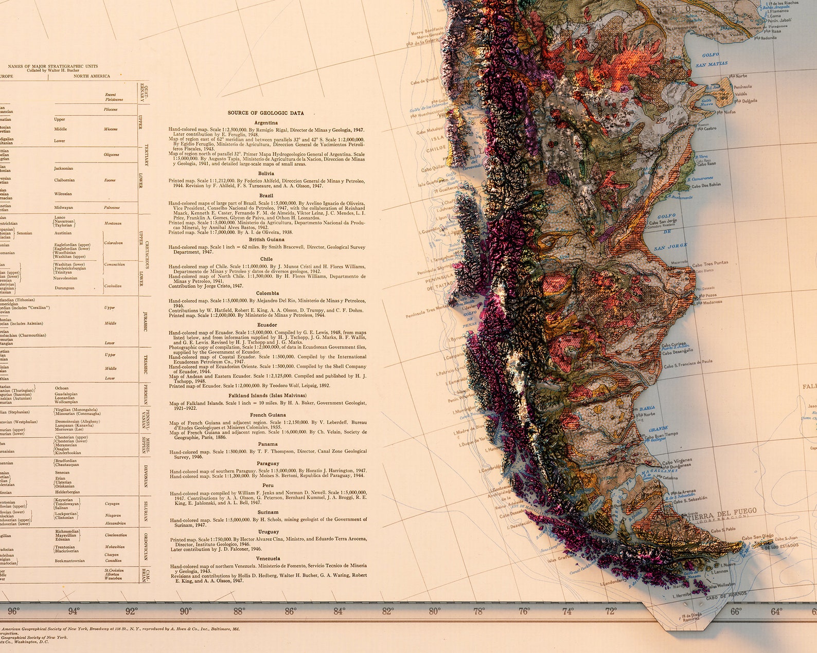 Geologic Map of South America - Etsy