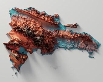 Dominican Republic - Hypsometric tint 5