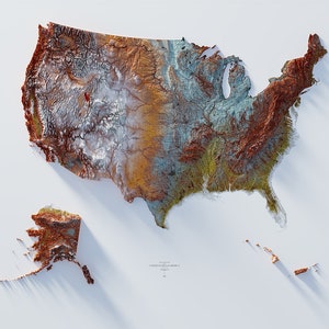 United States - Hypsometric tint 4