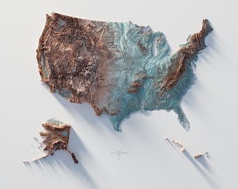 United States - Hypsometric tint 5