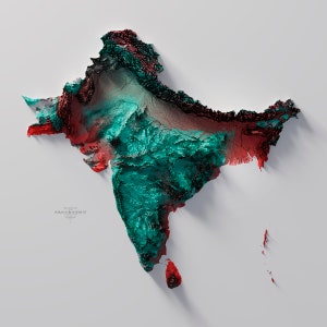 Indian Subcontinent - Hypsometric tint 2