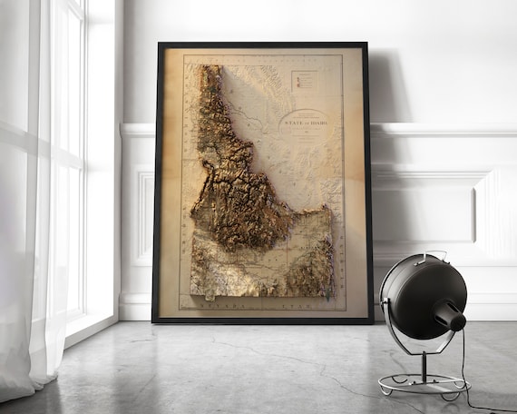 Idaho - Topography - Etsy