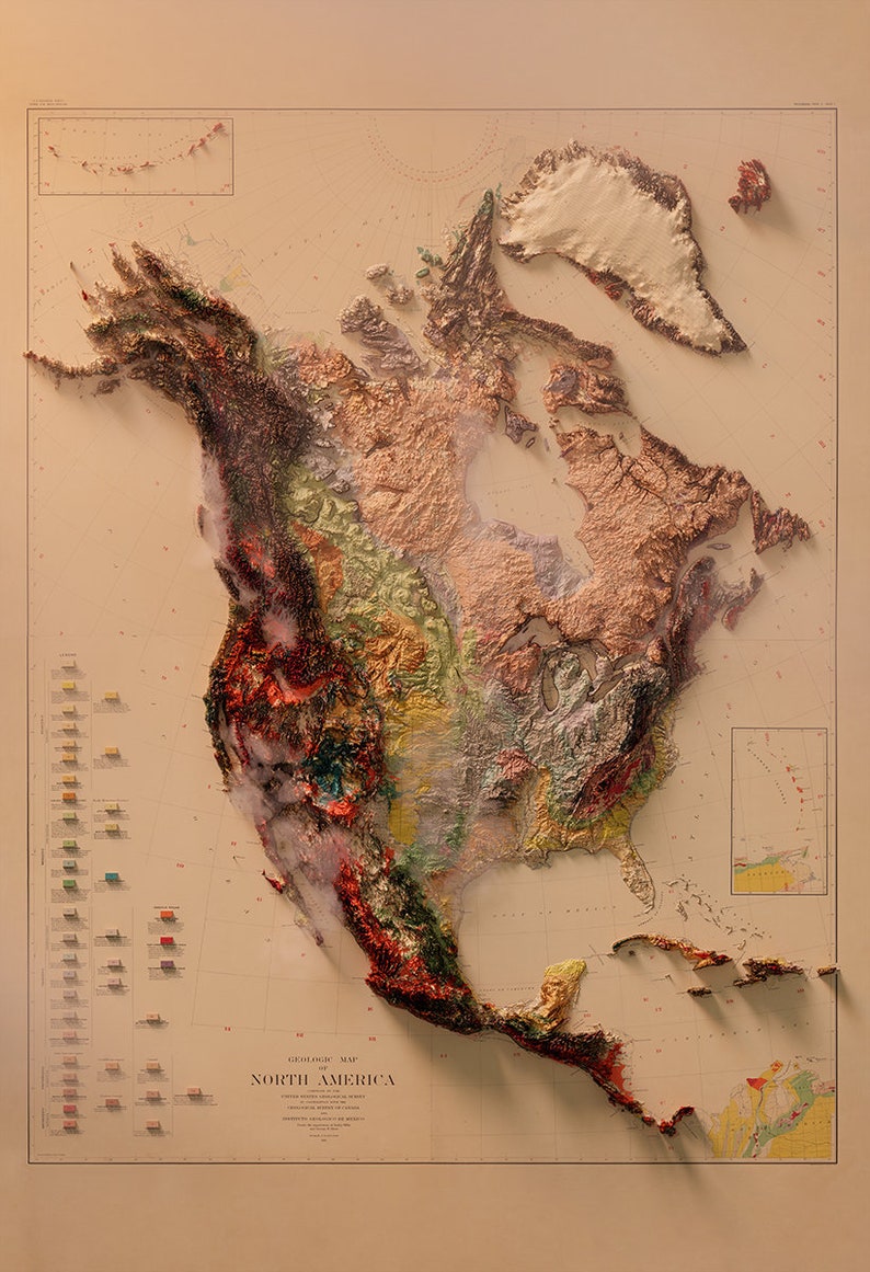 Nordamerika Geologische Karte V2 FOG | Etsy