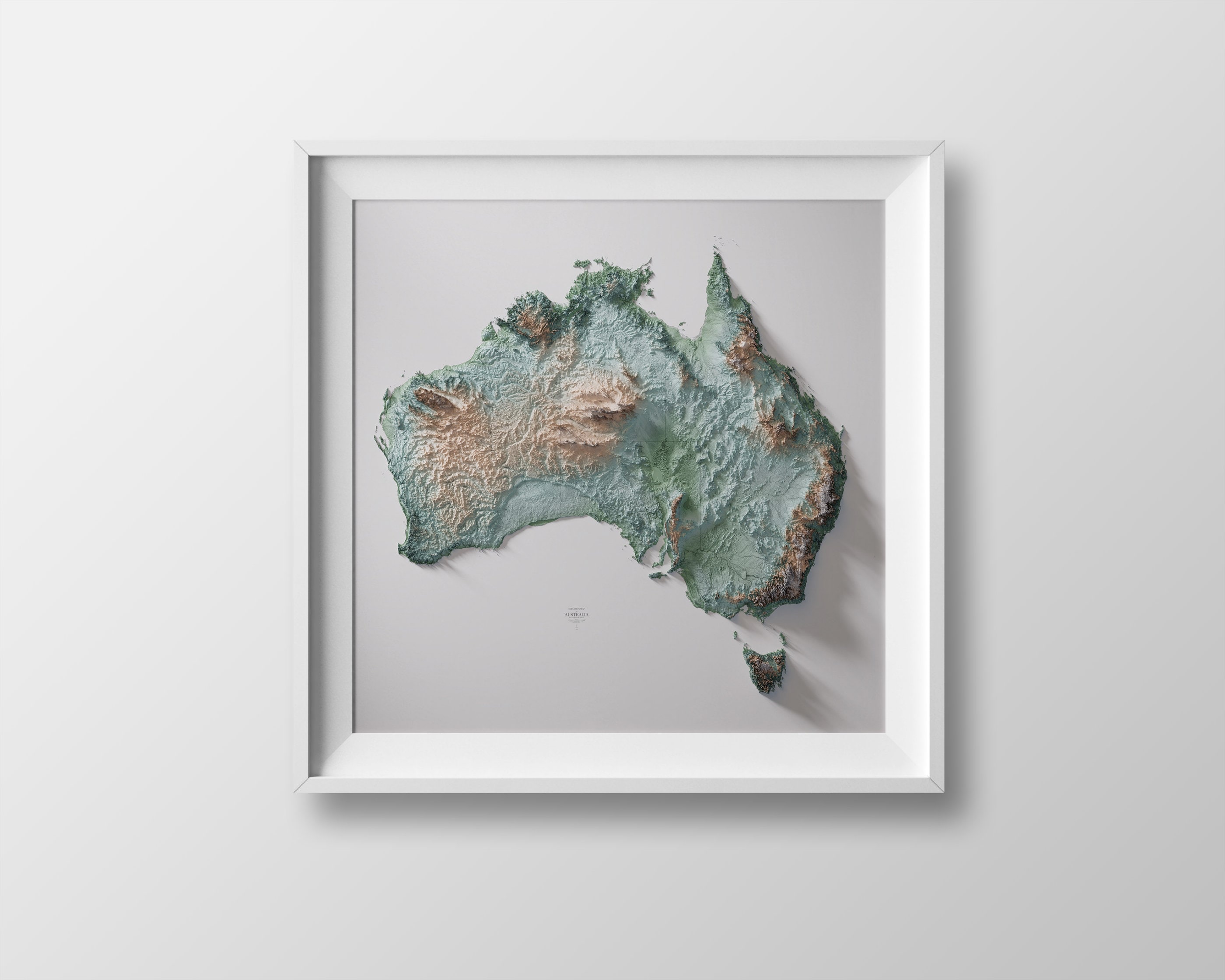 Australia - Hypsometric Tint 1 -digital Download - Etsy
