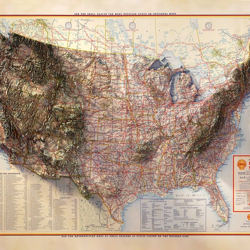 UNITED STATES Wall Map USA Poster Large Print - Etsy