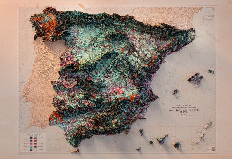 Vintage Soil Map Spain