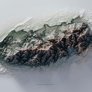 Great Smoky Mountains National Park - Tennessee - Hypsometric tint 2
