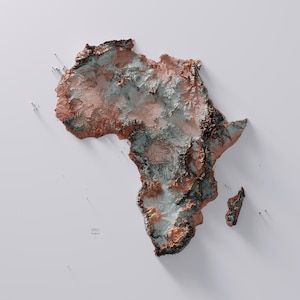 África - Tonalidade hipsométrica 3