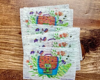 Lot von 10 Mini-Karten zum Einpflanzen von „Dankeschön“ in wilde Blumensamen, Herrin, Meisterin, Kindermädchen, Atsem AESH