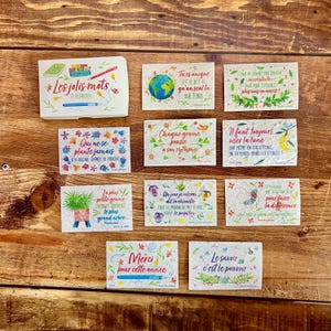 Boîte à mots ensemencés cadeau spéciale fin d’année scolaire maîtresse nounou maître atsem AESH crèche
