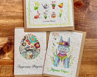 Easter seeded plantable card - bunny egg bell Easter party carrot and wildflowers