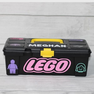 Pink Personalized Inspired Lego Carrying Case | Girls Lego Inspired Storage | Gift for Girl Lego Lovers