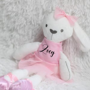 Personalisierte Ballerina-Häschen Plüsch | Ballerina Plüsch | Osterkörbchen | Neugeborenen Geschenk | Baby-Dusche-Geschenk