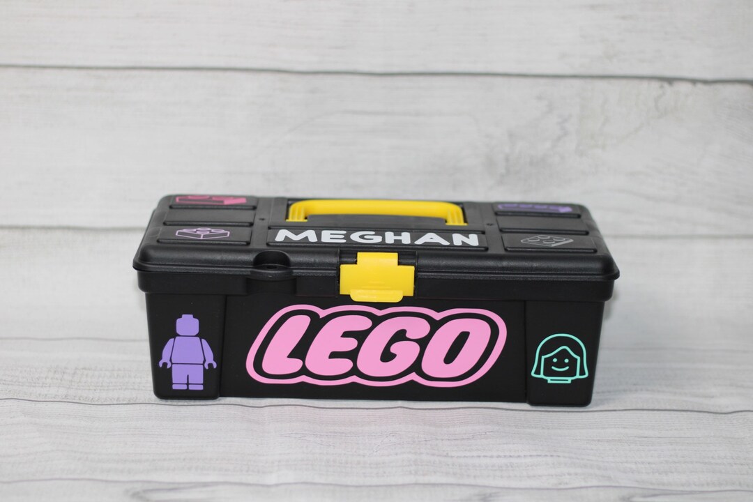 Personalized Girls Lego Case Lego Inspired Storage Case Legos Gift Idea