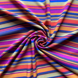 High quality Italian viscose muslin fabric/colorful striped fabric/light and very soft/natural textile/ viscose fabric buy the yard or meter