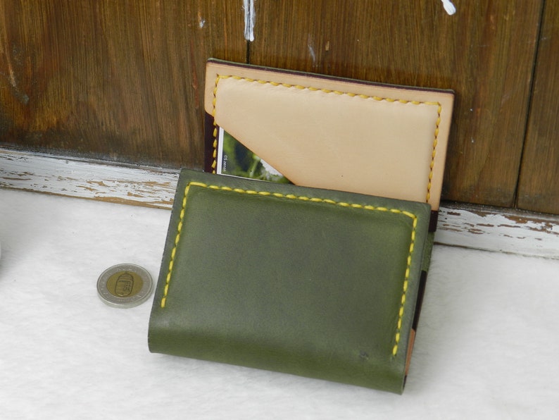 Stylish mixed leather buying wallet