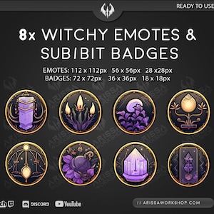 8x Witchy Talismans Emotes - Sub - Bit Badges - Twitch Assets -  Instant Download - Spooky - Streamer Badges - Magic - Dark Aesthetic
