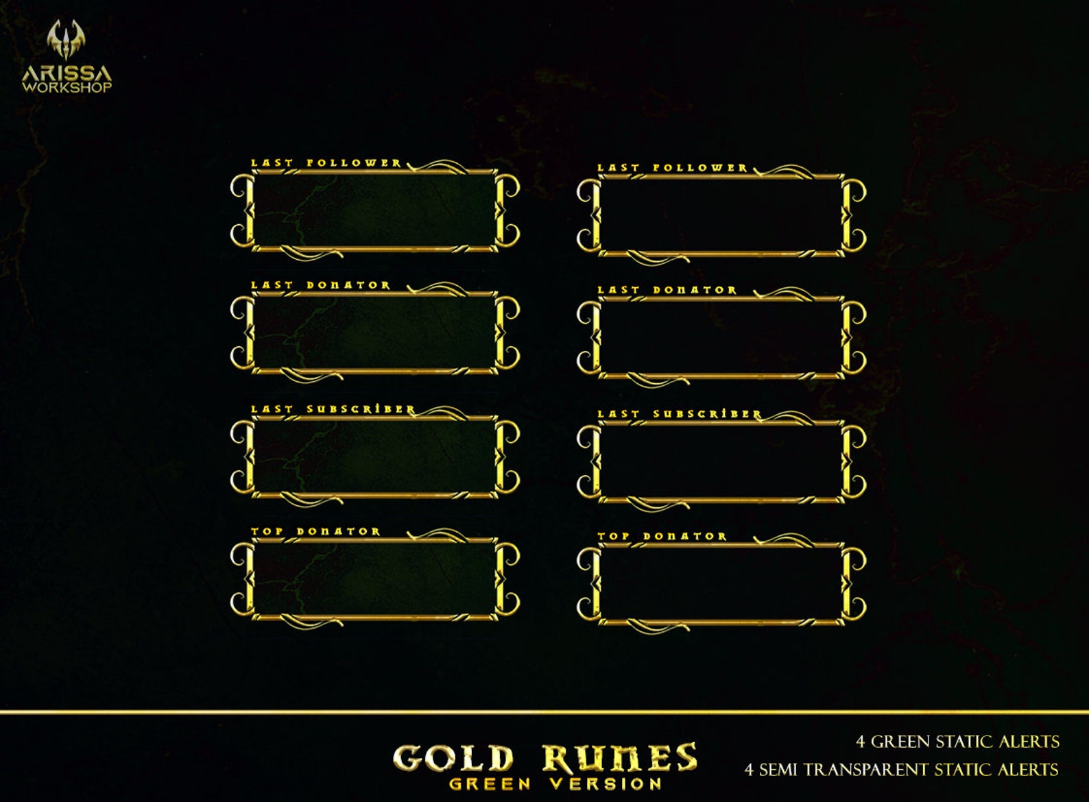 Emerald Gold Runes Twitch Stream Mega Package Overlays / - Etsy