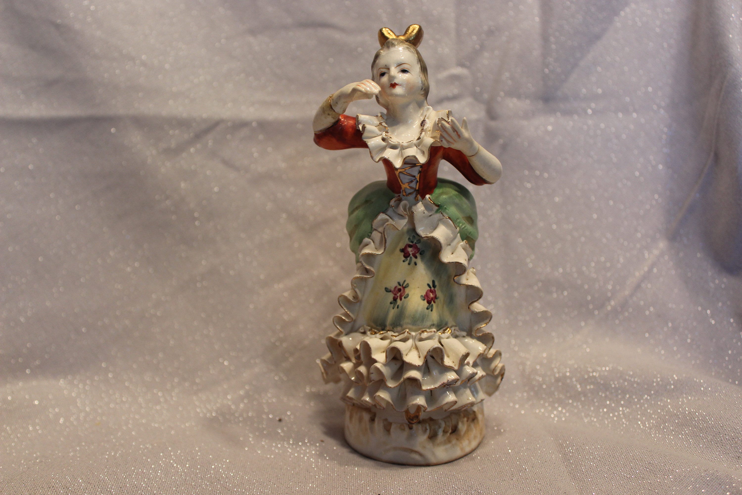 Bone China Lace Victorian Woman Figurine Etsy