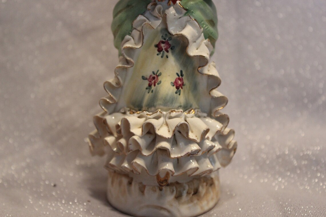 Bone China Lace Victorian Woman Figurine Etsy