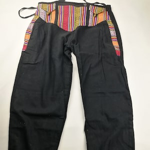 Bhutani cotton trousers hippie yoga pants handmade comfy with built-in money belt from Nepal