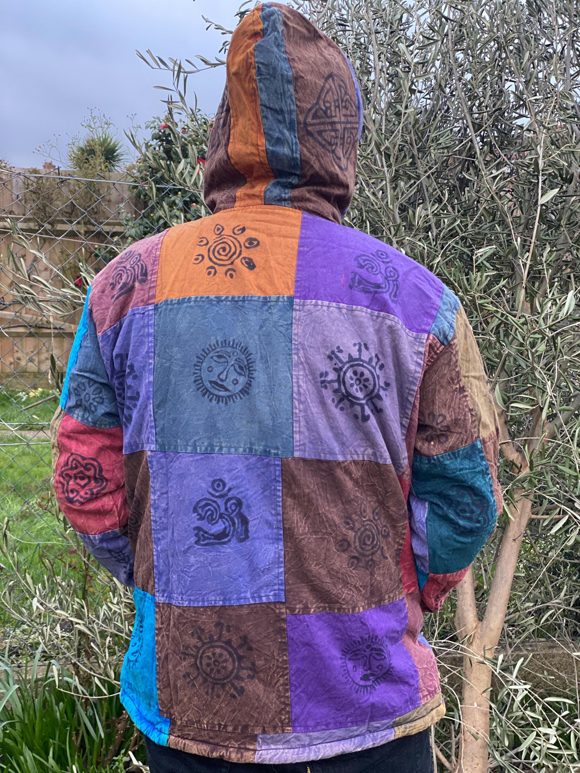 Hippy Boho Vintage Patchwork Cotton Fleece Lined Warm Coat Hippy Boho Vintage Patchwork Cotton Fleece Lined Warm Coat