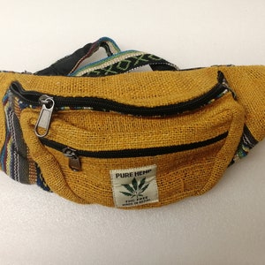 Adorable Bag Hemp fannypack Nepal Handmade fanny bag festival Boho Hippie fashion women men  travel hiking money belt bag, colour dyed