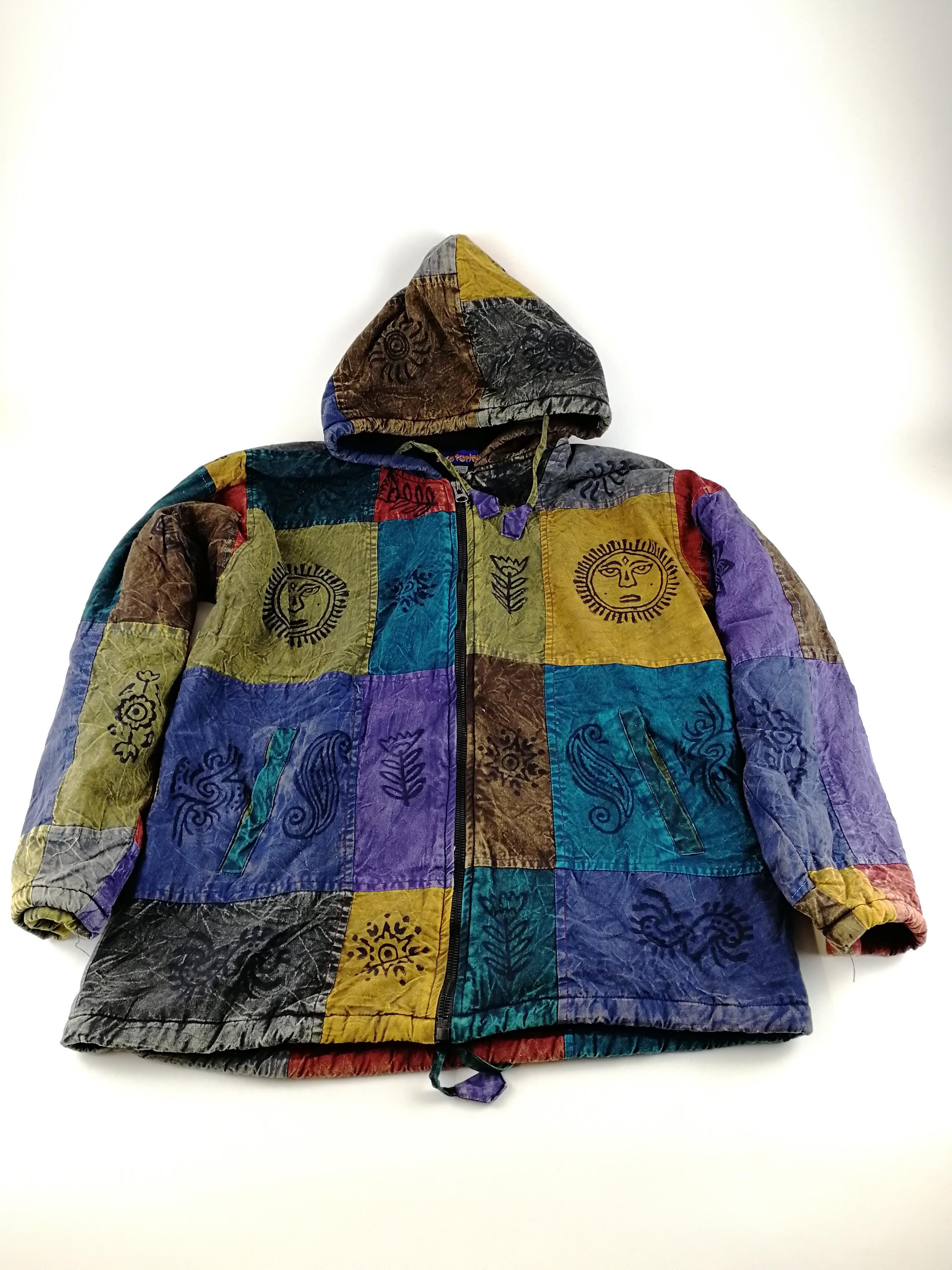 Hippy Boho Vintage Patchwork Cotton Fleece Lined Warm Coat Hippy Boho Vintage Patchwork Cotton Fleece Lined Warm Coat