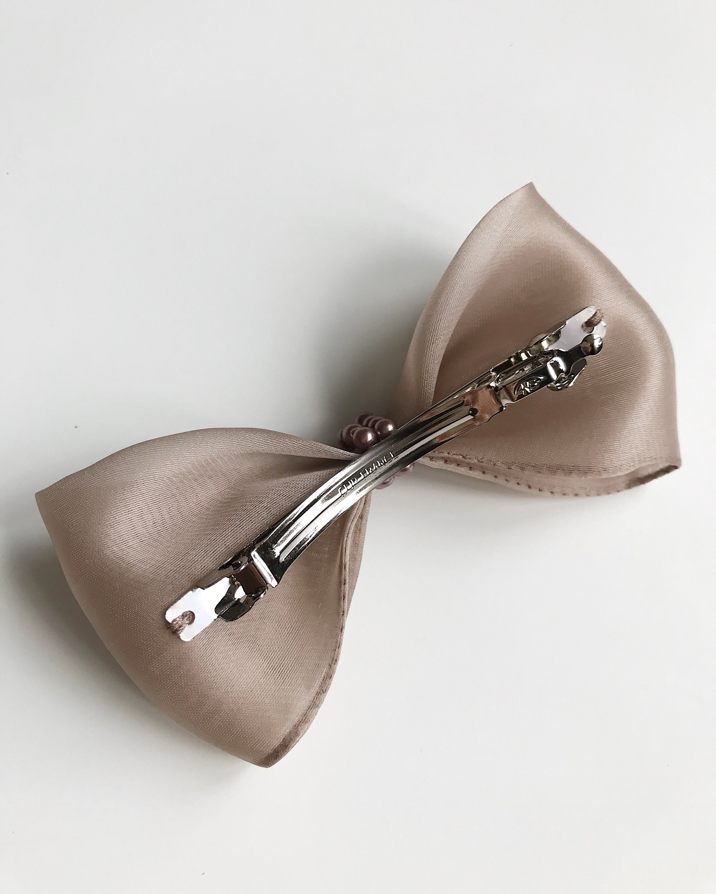 Bridal Hair Bow Hair Barrette Silk Bow Hair Clip Accessory Etsy