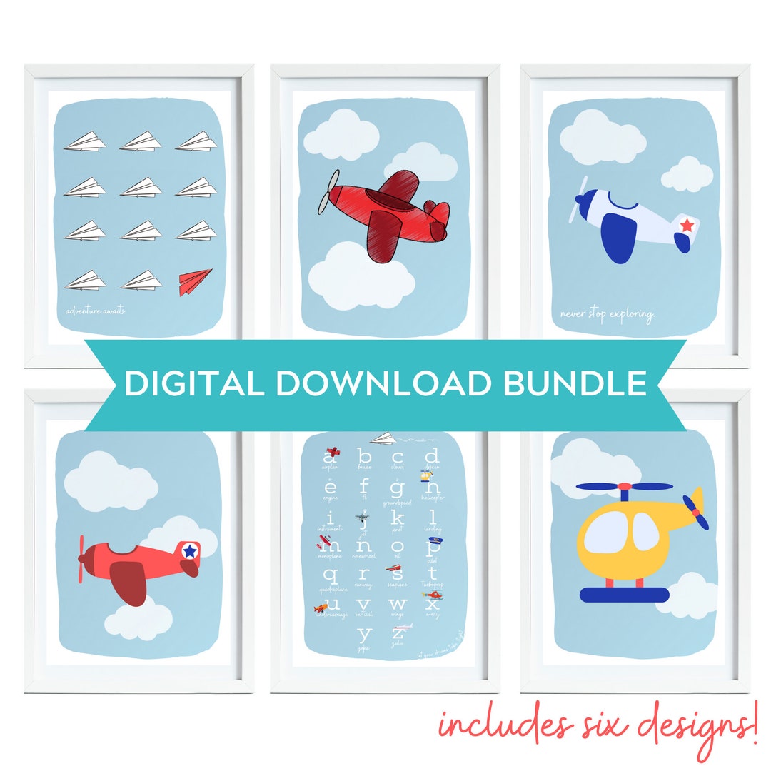 Aviation Theme Prints SIX DIGITAL DOWNLOADS - Etsy