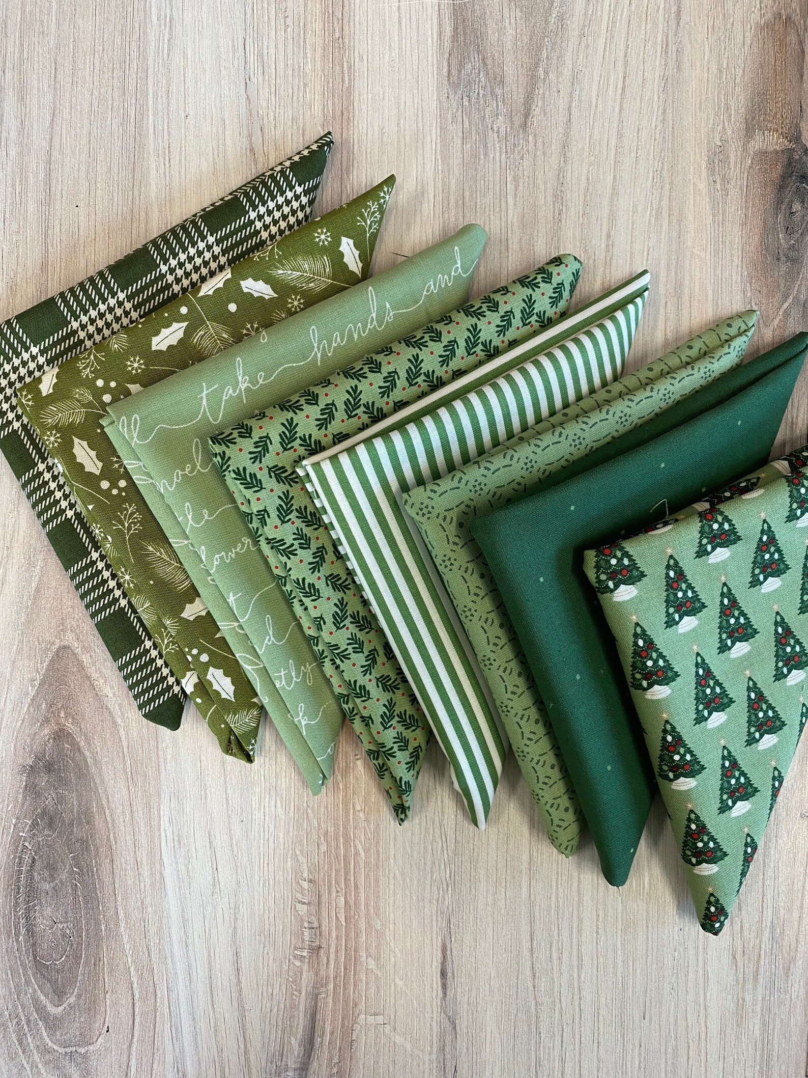 Christmas Green Fat Quarter Bundle Etsy