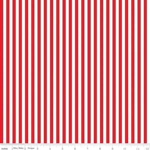 C555-Red 1/4&quot; Stripe Red by Riley-Blake