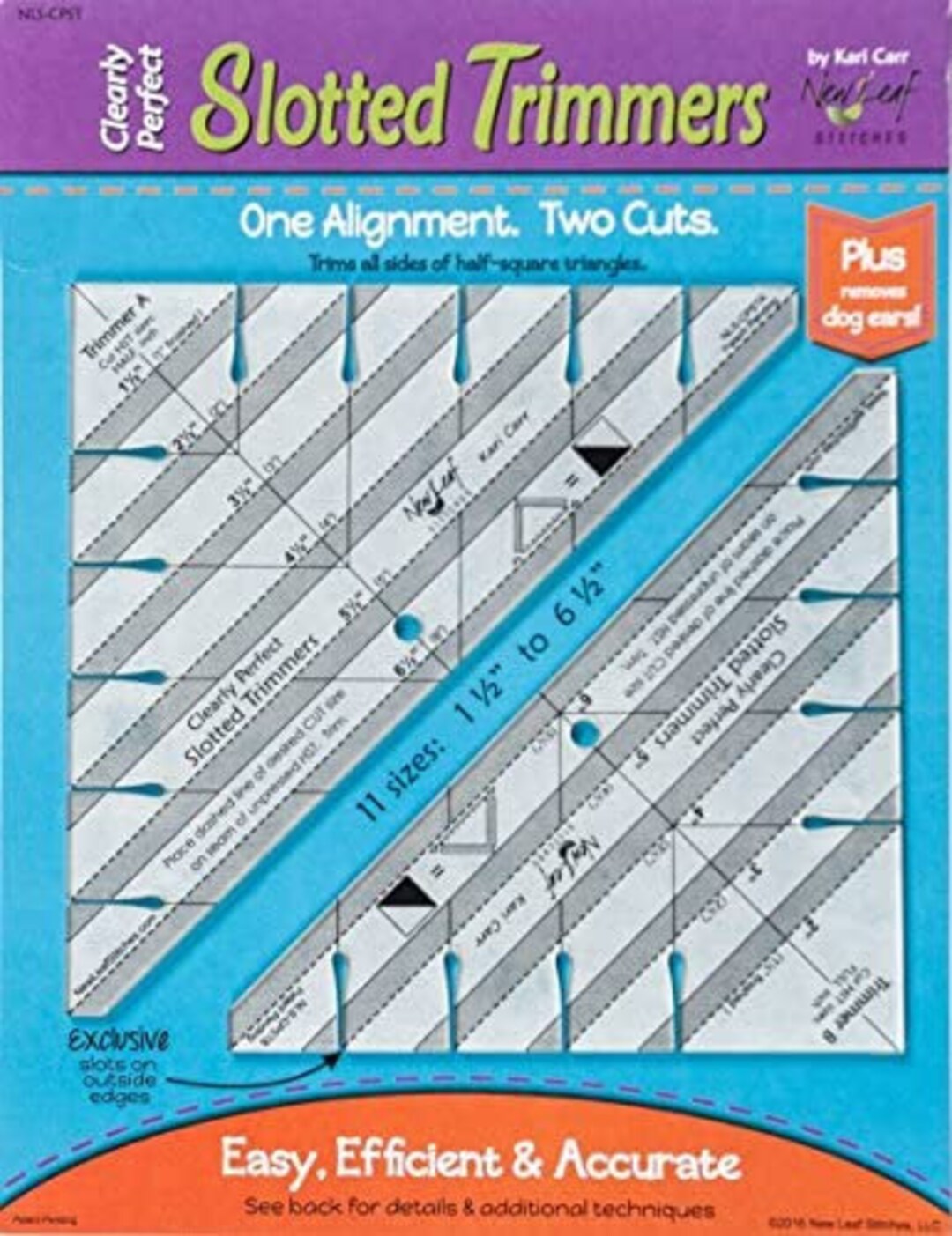 Clearly Perfect Slotted Trimmers by New Leaf Stitches Quilting Tool for