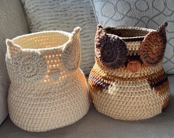 Crocheted Owl Basket