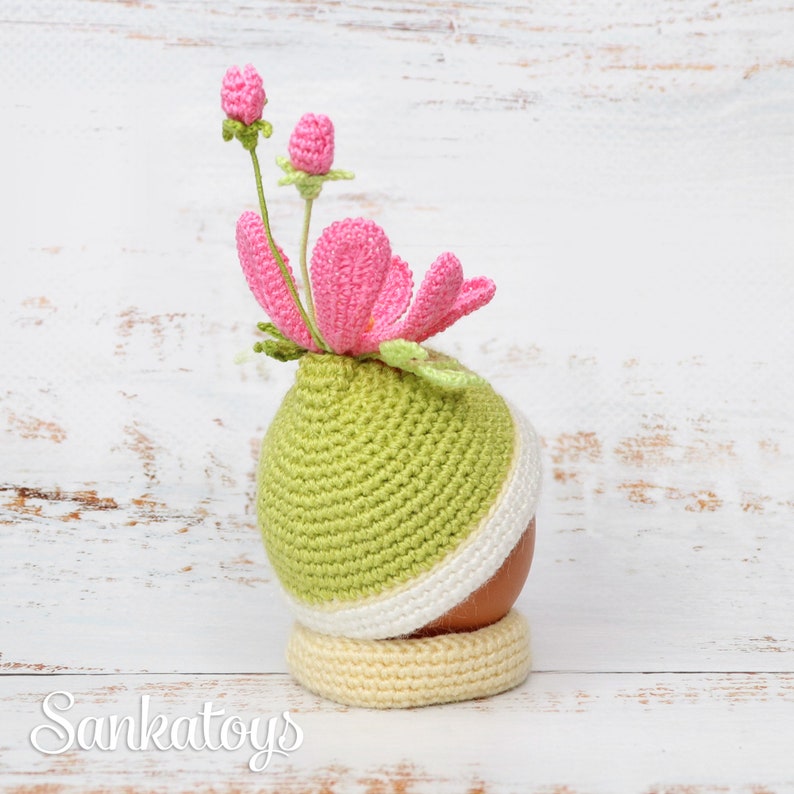 Crochet Pattern Easter Egg Cover Flower Digital Download Pdf Etsy
