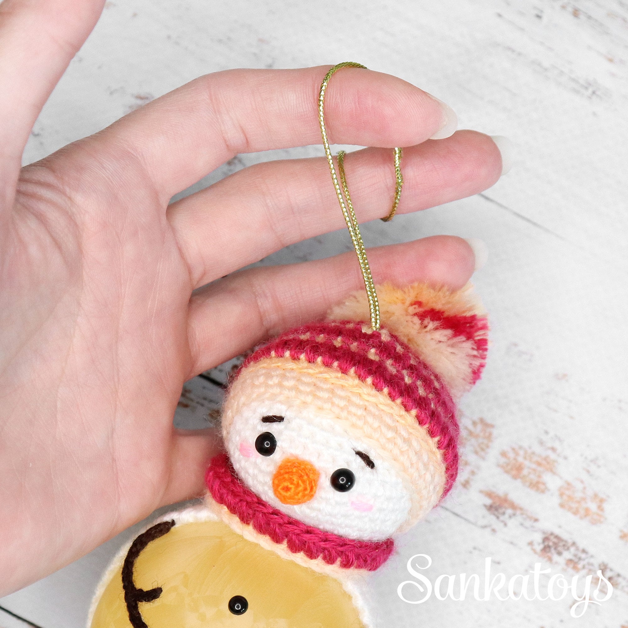 Amigurumi Crochet pattern Christmas ball cover Snowman Etsy