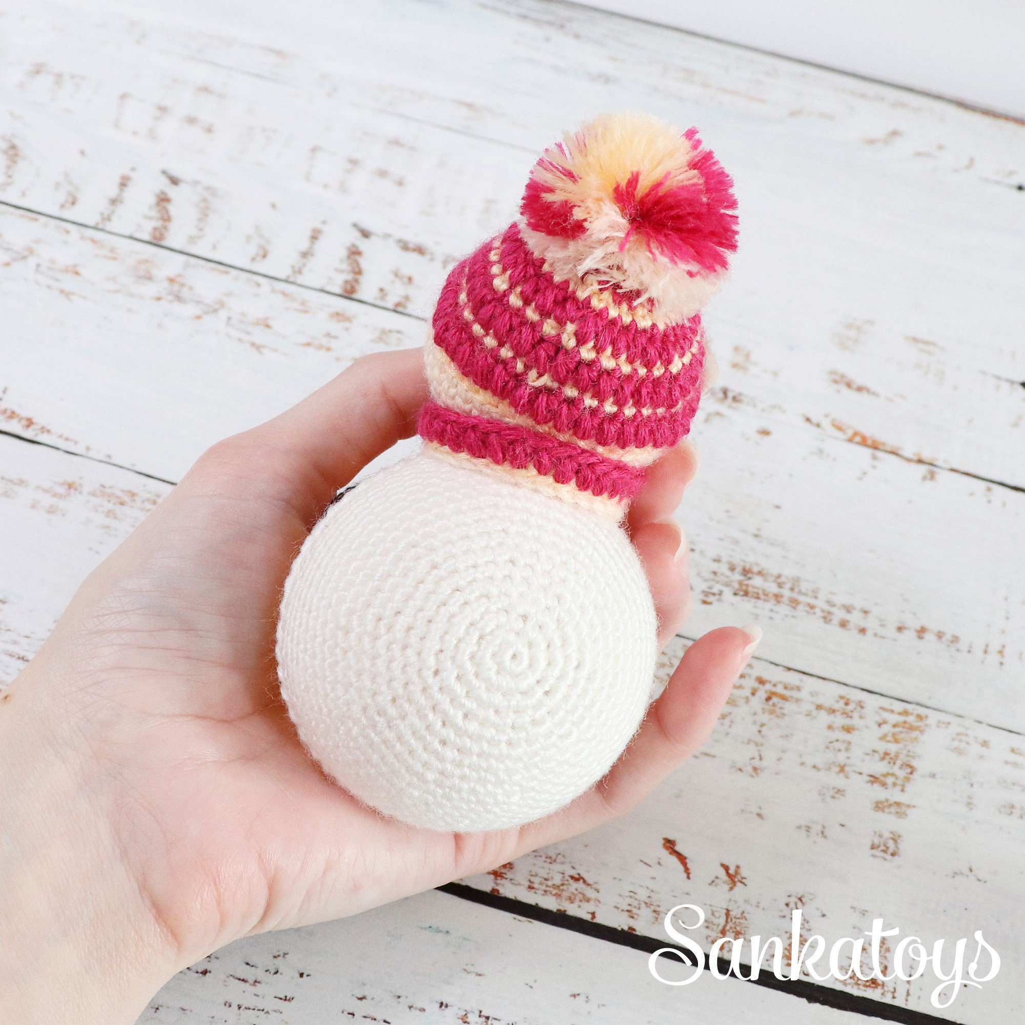 Crochet pattern Christmas ball cover Snowman digital download Etsy