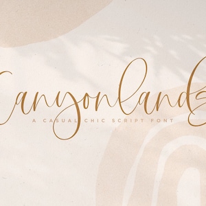 Carattere script Canyonlands, Carattere calligrafico, Carattere script scritto a mano, Carattere Cricut, Carattere per SVG, Calligrafia moderna, Carattere matrimonio
