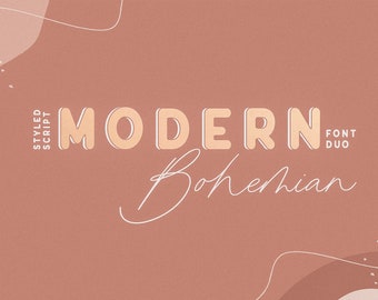 Modern Bohemian Script Font, Calligraphy Font, Handwritten Script Font, Cricut Font, Font for SVG, Modern Calligraphy, Wedding Font