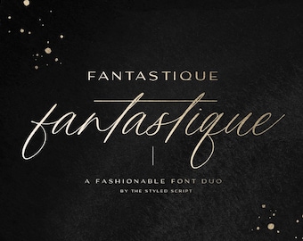 Fantastique Font Duo, Calligraphy Font, Handlettered Font, Handwritten Script Font, Cricut Font, Font for SVG, Modern Calligraphy, Wedding
