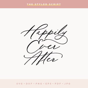 Lyckligtvis SVG, Bröllop SVG-fil, Silhuett, Cameo, Cricut Design, Handbokstäver SVG, Citat, svg-fil