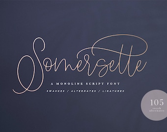 Fuente Somersette Script, Fuente de caligrafía, Fuente de escritura manuscrita, Fuente Cricut, Fuente para SVG, Caligrafía moderna, Fuente de boda