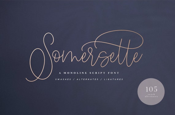 Somersette Script Font, Calligraphy Font, Handwritten Script Font, Cricut Font, Font for SVG, Modern Calligraphy, Wedding Font